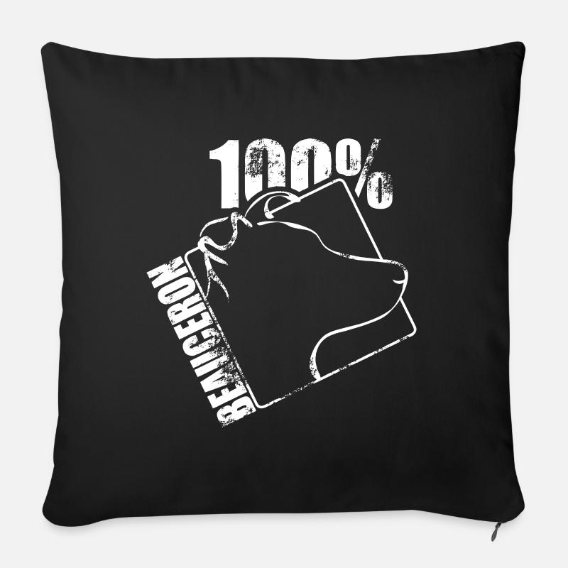 BEAUCERON 100 - Housse de coussin décorative 45 x 45 cm - noir