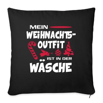 Weihnachten Christmas Engel Zuckerstange Lustig - Sofakissenbezug 45 x 45 cm - Schwarz - Vorne