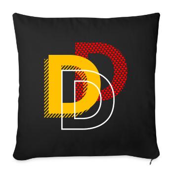Buchstabe D Typo Geschenke - Sofakissenbezug 45 x 45 cm - Schwarz - Vorne