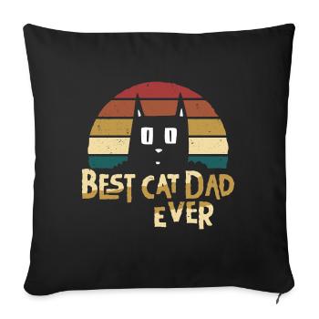 Chats papa chat papa chat amoureux - Housse de coussin décorative 45 x 45 cm - noir - Devant