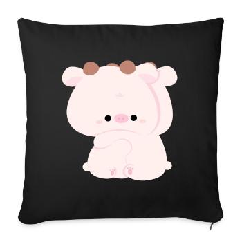 Cow Couple - Sofa pillowcase 17,3'' x 17,3'' (45 x 45 cm) - black - Front