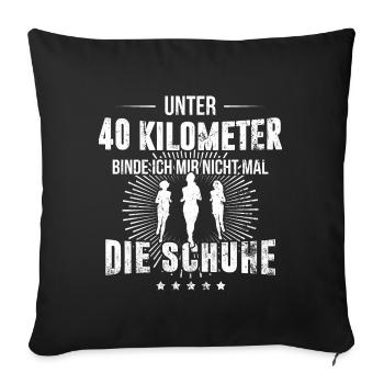 Laufen & Joggen | Unter 40 Kilometer - Sofakissenbezug 45 x 45 cm - Schwarz - Vorne