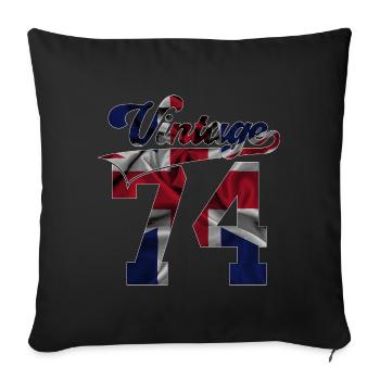52E ANNIVERSAIRE MILLÉSIME BRITANNIQUE 1974 - Housse de coussin décorative 45 x 45 cm - noir - Devant