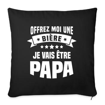 Offrez moi une bière je vais être papa - Housse de coussin décorative 45 x 45 cm - noir - Devant