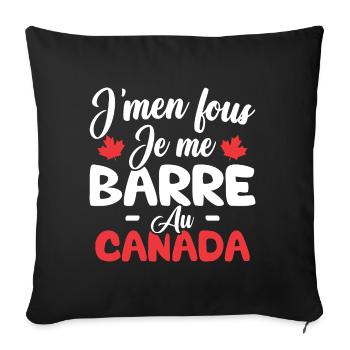 J'men fous je me barre au canada - Housse de coussin décorative 45 x 45 cm - noir - Devant