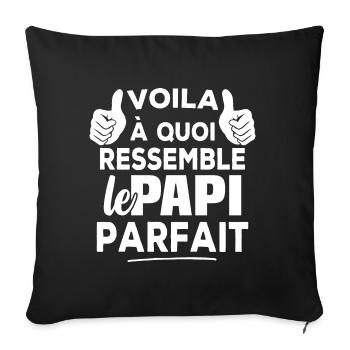 Voila à Quoi Ressemble le Papi Parfait - Housse de coussin décorative 45 x 45 cm - noir - Devant