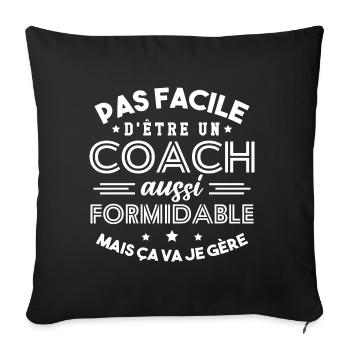 Cadeau Formidable pour Coach Formidable - Housse de coussin décorative 45 x 45 cm - noir - Devant