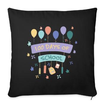 Happy 100 Day School Celebration Party - Sofa pillowcase 17,3'' x 17,3'' (45 x 45 cm) - black - Front