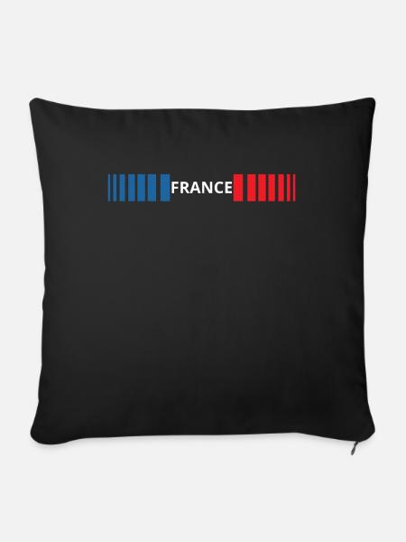 Frankreich - Sofakissenbezug 45 x 45 cm - Schwarz