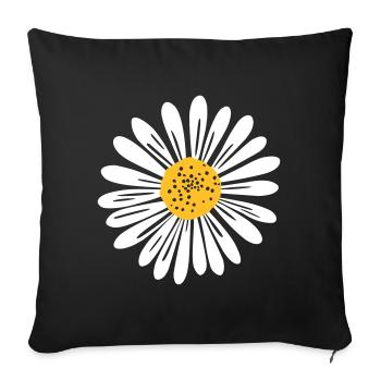 Marguerite - Housse de coussin décorative 45 x 45 cm - noir - Devant