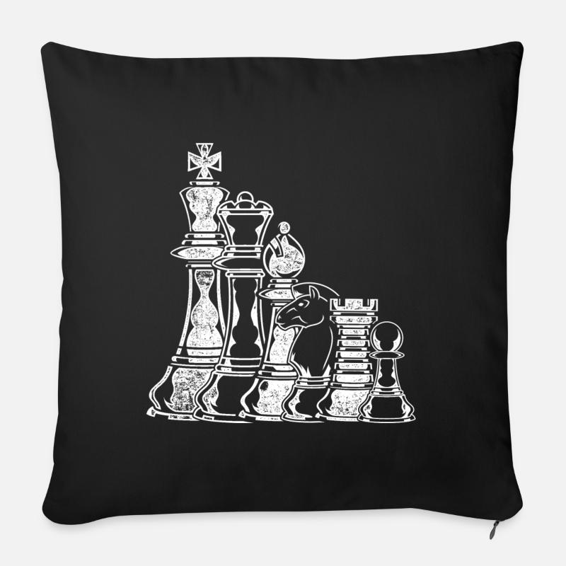 Schach - Sofakissenbezug 45 x 45 cm - Schwarz