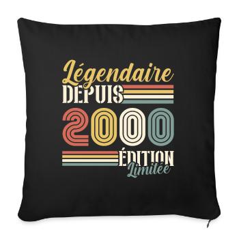 Légendaire Depuis 2000 - Housse de coussin décorative 45 x 45 cm - noir - Devant