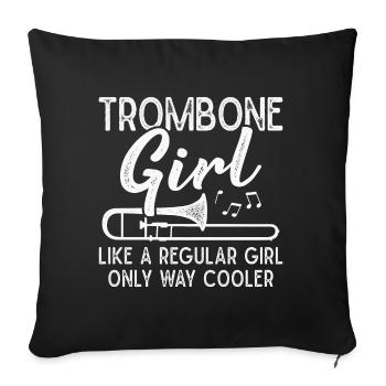 Trombone Girls Brass Band Tromboniste - Housse de coussin décorative 45 x 45 cm - noir - Devant