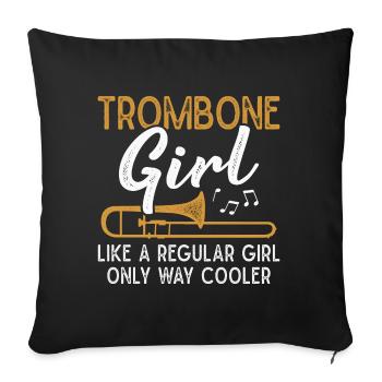 Trombone Girls Brass Band Tromboniste - Housse de coussin décorative 45 x 45 cm - noir - Devant