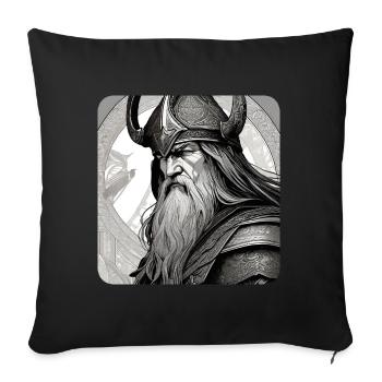 Proud Viking with Horns Helmet - Sofa pillowcase 17,3'' x 17,3'' (45 x 45 cm) - black - Front