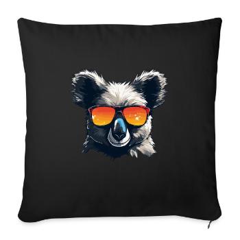 Koala with sunglasses - Sofa pillowcase 17,3'' x 17,3'' (45 x 45 cm) - black - Front