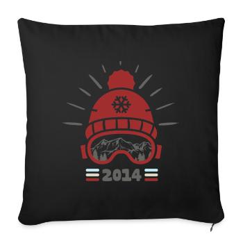 2014 birthday born in 2014 ski - Sofa pillowcase 17,3'' x 17,3'' (45 x 45 cm) - black - Front