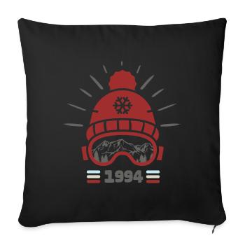 1994 Birthday Born in 1994 Skiing - Sofa pillowcase 17,3'' x 17,3'' (45 x 45 cm) - black - Front