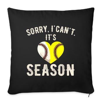 Sorry I Can't Its Baseball Season - Housse de coussin décorative 45 x 45 cm - noir - Devant