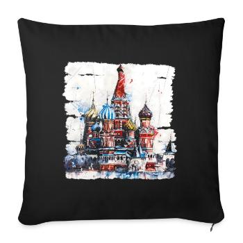 Red Square, the heart of Moscow and symbol - Sofa pillowcase 17,3'' x 17,3'' (45 x 45 cm) - black - Front