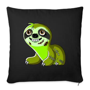 Drôle Halloween paresseux zombie dessin animé - Housse de coussin décorative 45 x 45 cm - noir - Devant