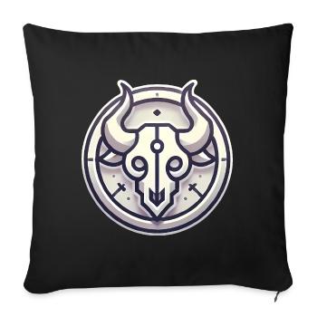 Minimalist Bull Skull Badge Design - Sofa pillowcase 17,3'' x 17,3'' (45 x 45 cm) - black - Front