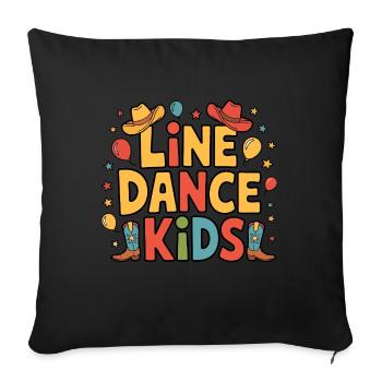 Line Dance Kids Kids Dancing Line Dance - Sofa pillowcase 17,3'' x 17,3'' (45 x 45 cm) - black - Front