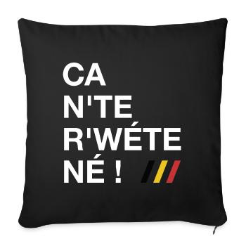Ca n'te r'wéte né ! - Ca ne te regarde pas ! - Housse de coussin décorative 45 x 45 cm - noir - Devant