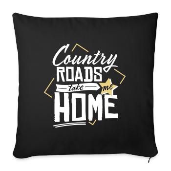Country Roads Take Me Home - Sofa pillowcase 17,3'' x 17,3'' (45 x 45 cm) - black - Front
