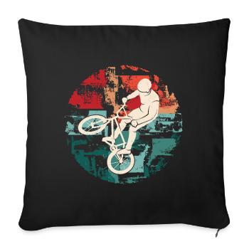 BMX Bike Rider retro Cyclist BMX - Sofa pillowcase 17,3'' x 17,3'' (45 x 45 cm) - black - Front