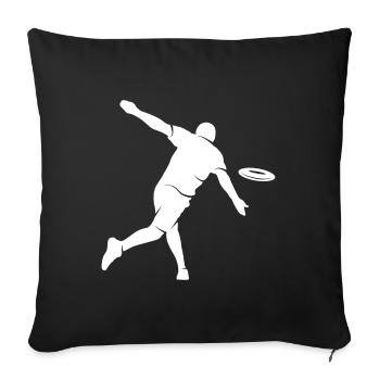 Discgolf Spieler Disc Golf Silhouette Discgolfer - Sofakissenbezug 45 x 45 cm - Schwarz - Vorne