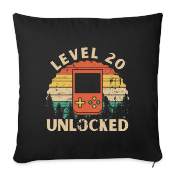 Level 20 Unlocked - Housse de coussin décorative 45 x 45 cm - noir - Devant