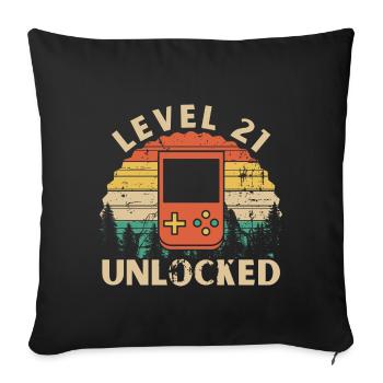 Level 21 Unlocked - Housse de coussin décorative 45 x 45 cm - noir - Devant