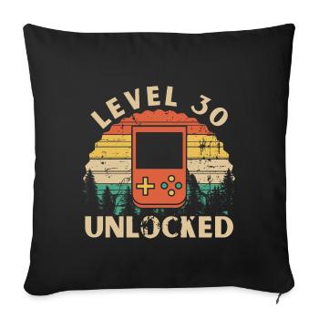 Level 30 Unlocked - Housse de coussin décorative 45 x 45 cm - noir - Devant