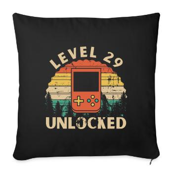 Level 29 Unlocked - Sofa pillowcase 17,3'' x 17,3'' (45 x 45 cm) - black - Front
