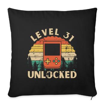 Level 31 Unlocked - Sofa pillowcase 17,3'' x 17,3'' (45 x 45 cm) - black - Front
