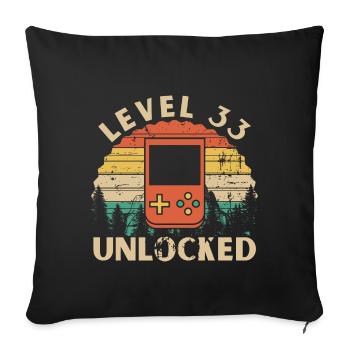 Level 33 Unlocked - Housse de coussin décorative 45 x 45 cm - noir - Devant
