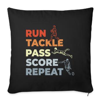 Rugby Routine - Housse de coussin décorative 45 x 45 cm - noir - Devant