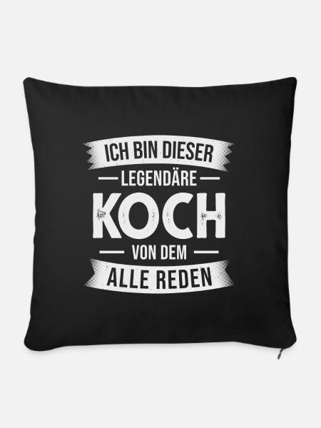 Koch Küchenchef Chefkoch Küche - Sofakissenbezug 45 x 45 cm - Schwarz
