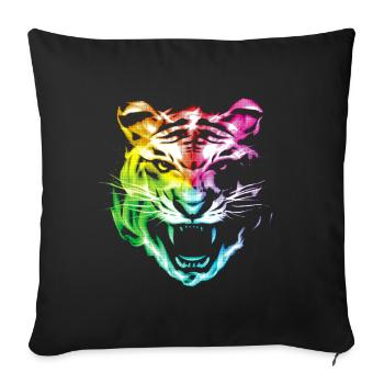 Leopard Tiger Animal - Sofa pillowcase 17,3'' x 17,3'' (45 x 45 cm) - black - Front