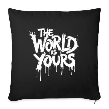 LE MONDE EST À VOUS - Housse de coussin décorative 45 x 45 cm - noir - Devant