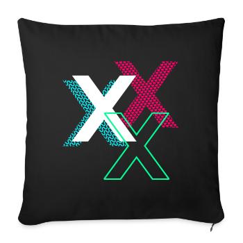 Lettre X - Housse de coussin décorative 45 x 45 cm - noir - Devant