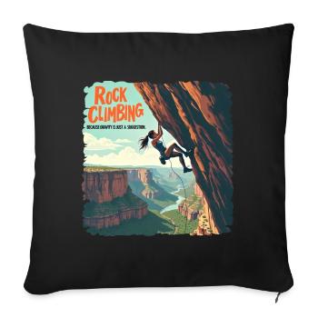 L’escalade - parce que la gravité n’est qu’une suggestion - Housse de coussin décorative 45 x 45 cm - noir - Devant