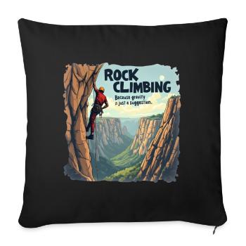L’escalade - parce que la gravité n’est qu’une suggestion - Housse de coussin décorative 45 x 45 cm - noir - Devant