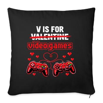 Amour des Jeux Vidéo - Gaming Heart Retro - Housse de coussin décorative 45 x 45 cm - noir - Devant