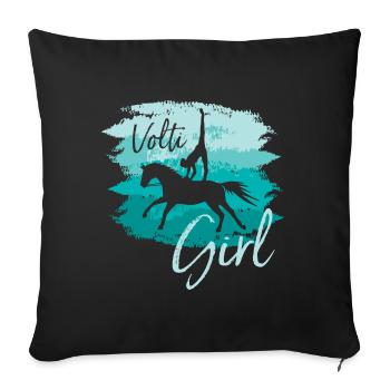Volti Girl equestrian vaulting by TinaShirts - Sofa pillowcase 17,3'' x 17,3'' (45 x 45 cm) - black - Front