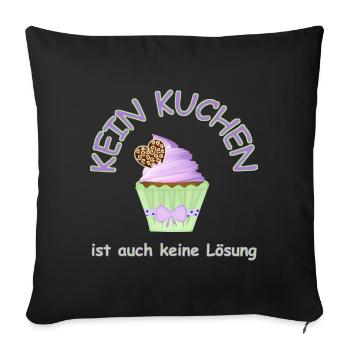 kein kuchen ist auch keine lösung - Sofa pillowcase 17,3'' x 17,3'' (45 x 45 cm) - black - Front