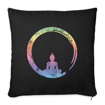 Enso Zen, Buddha, Meditation, Buddhism, Yoga - Sofa pillowcase 17,3'' x 17,3'' (45 x 45 cm) - black - Front