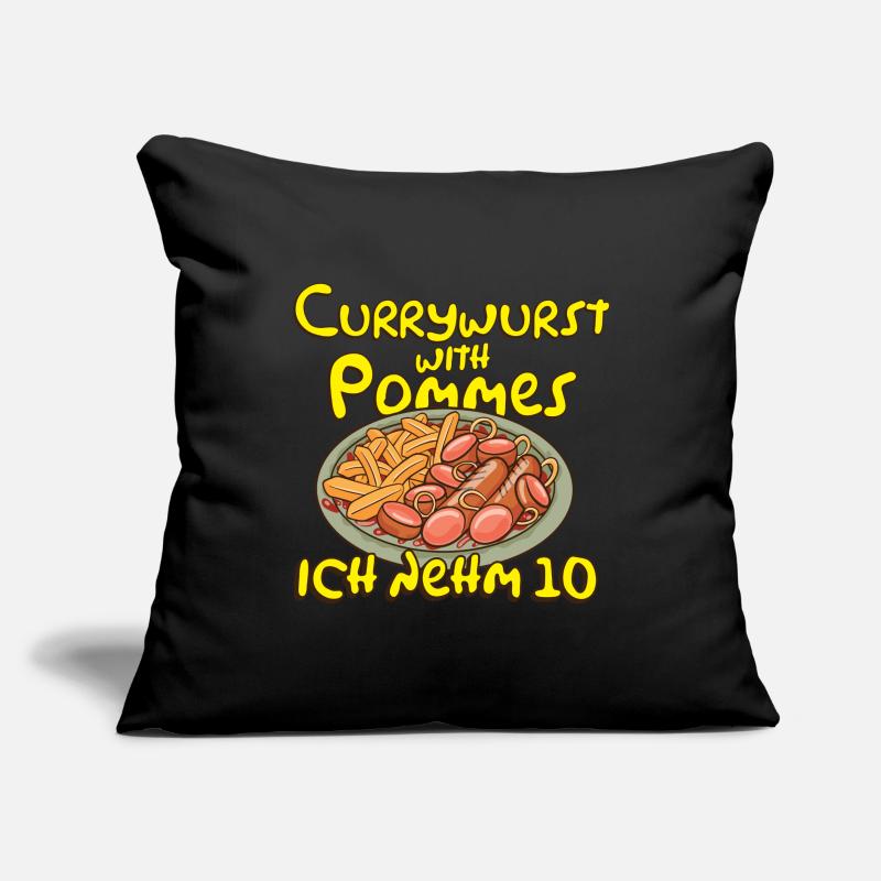 Currywurst mit Pommes Ich nehm 10 Geschenk Sofakissenbezug 45 x 45 cm