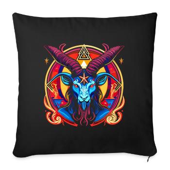 Baphomet - Lucifer - Devil - Satan - 666 - Sofa pillowcase 17,3'' x 17,3'' (45 x 45 cm) - black - Front